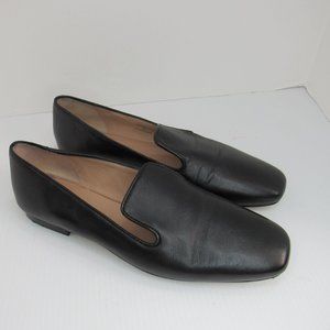 John Lewis Black Leather Slip On Flats Shoes